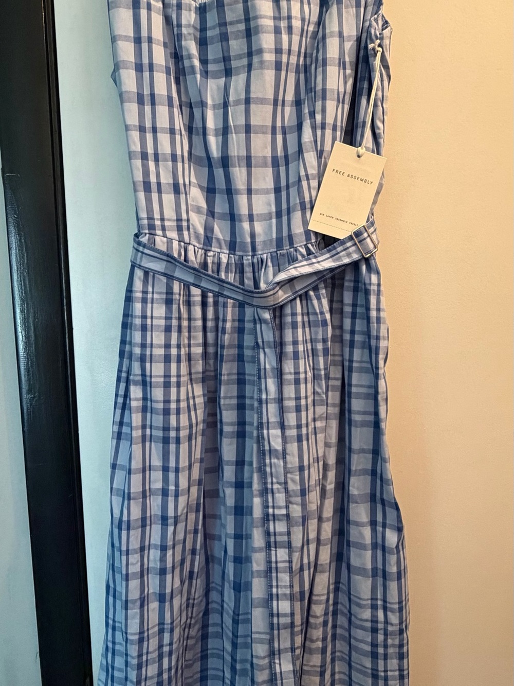 Women’s Blue Plaid Dress with pockets